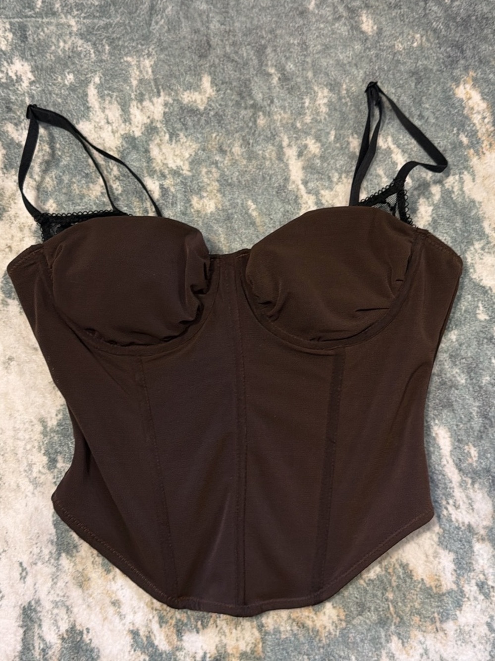 Garage Dark Brown Bustier Top